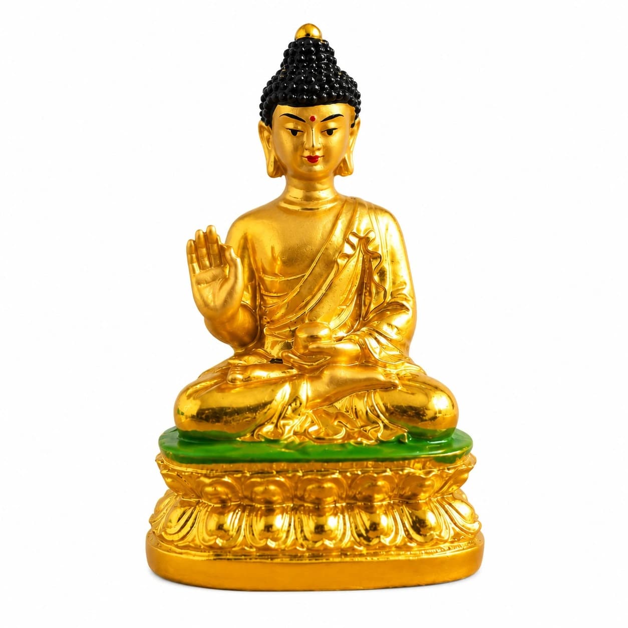 Golden Shakyamuni Buddha Statue | Premium Polyresin Buddha Idol | Decorative Showpiece For Home, Office & Temple | Vastu & Meditation Decor | Golden Finish